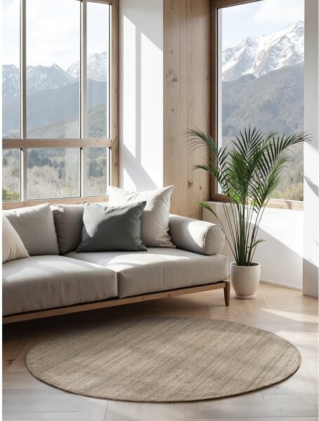 Covor taupe rotund din iută ø 160 cm Bouclé Jaipur – Hanse Home