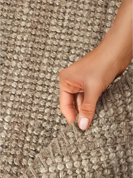 Covor taupe rotund din iută ø 160 cm Bouclé Jaipur – Hanse Home