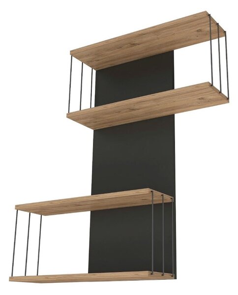 Raft gri antracit-în culoare naturală etajat cu aspect de lemn de pin 65 cm Destan – Kalune Design
