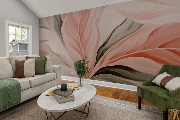 Tapet Frunze abstracte, cu contururi bine definite, Imagini de fundal unice, w05915 : Uwalls.ro