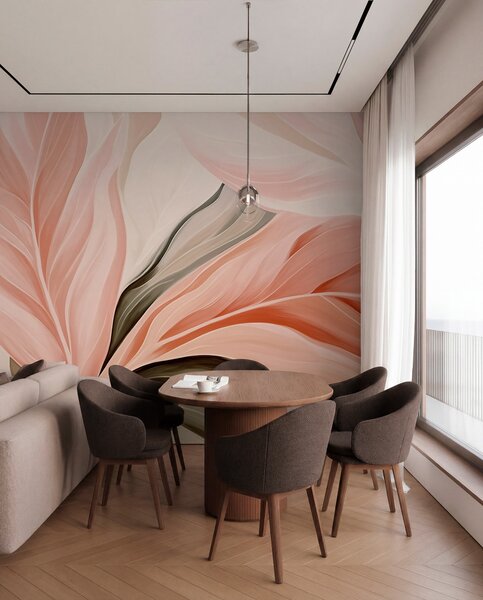 Tapet Frunze abstracte, cu contururi bine definite, Imagini de fundal unice, w05915 : Uwalls.ro