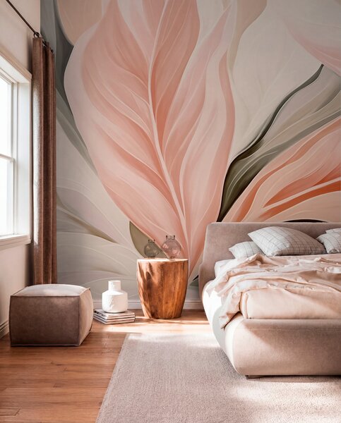 Tapet Frunze abstracte, cu contururi bine definite, Imagini de fundal unice, w05915 : Uwalls.ro