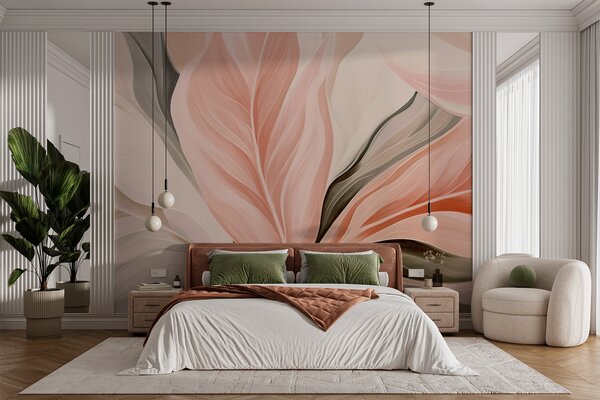 Tapet Frunze abstracte, cu contururi bine definite, Imagini de fundal unice, w05915 : Uwalls.ro