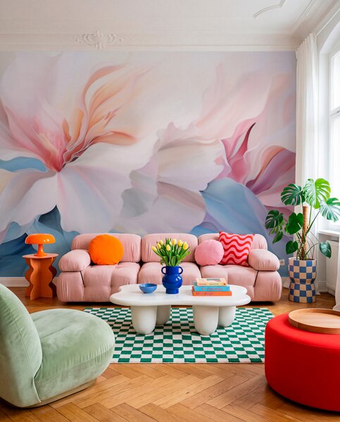 Tapet Flori abstracte și fanteziste, Imagini de fundal unice, w05932 : Uwalls.ro