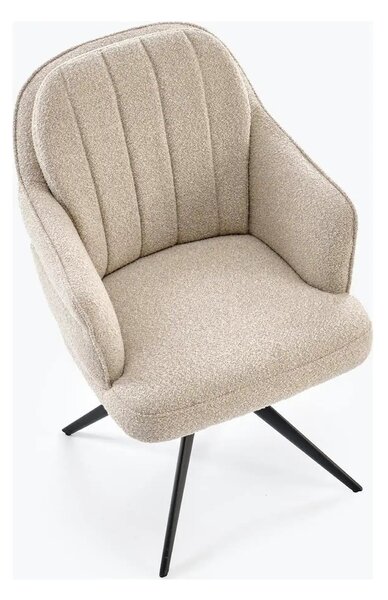 Scaun K570, bej/negru, stofa/otel, 61x70x92 cm