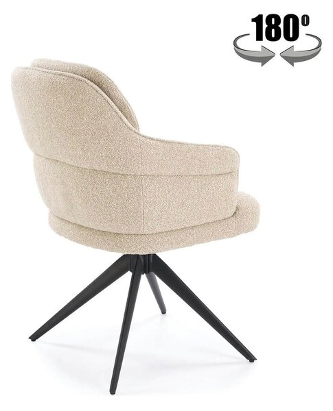 Scaun K570, bej/negru, stofa/otel, 61x70x92 cm