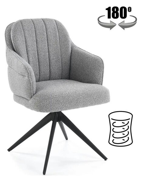 Scaun K570, gri/negru, stofa/otel, 61x70x92 cm