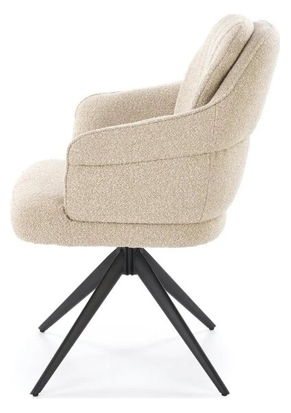 Scaun K570, bej/negru, stofa/otel, 61x70x92 cm