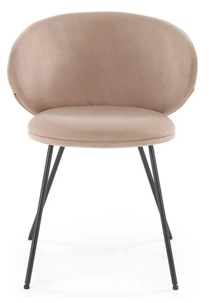 Scaun K587, bej - Mavel 38, stofa catifelata/otel, 60x58x77 cm