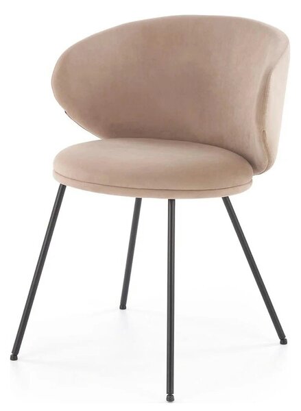 Scaun K587, bej - Mavel 38, stofa catifelata/otel, 60x58x77 cm