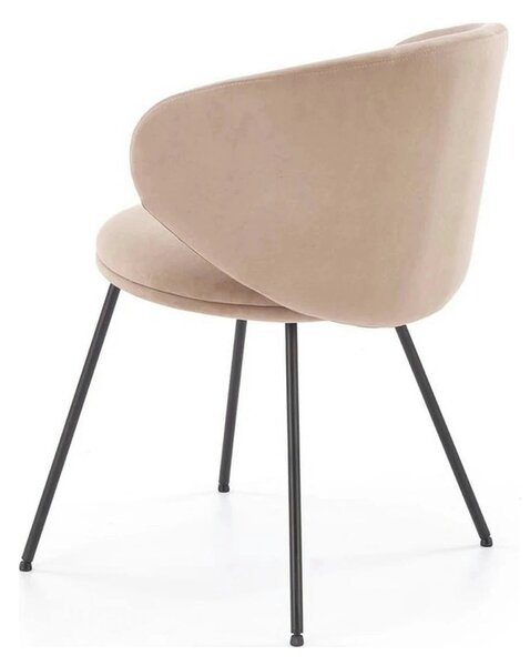 Scaun K587, bej - Mavel 38, stofa catifelata/otel, 60x58x77 cm
