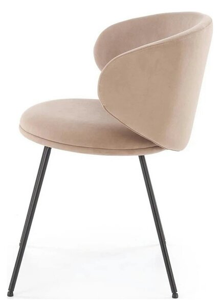 Scaun K587, bej - Mavel 38, stofa catifelata/otel, 60x58x77 cm