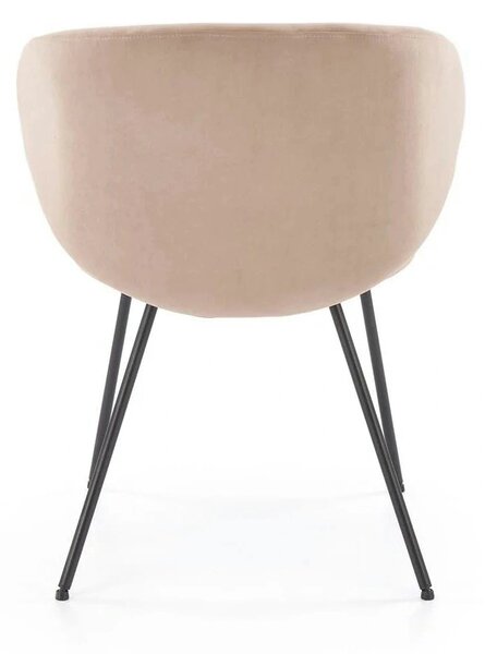 Scaun K587, bej - Mavel 38, stofa catifelata/otel, 60x58x77 cm
