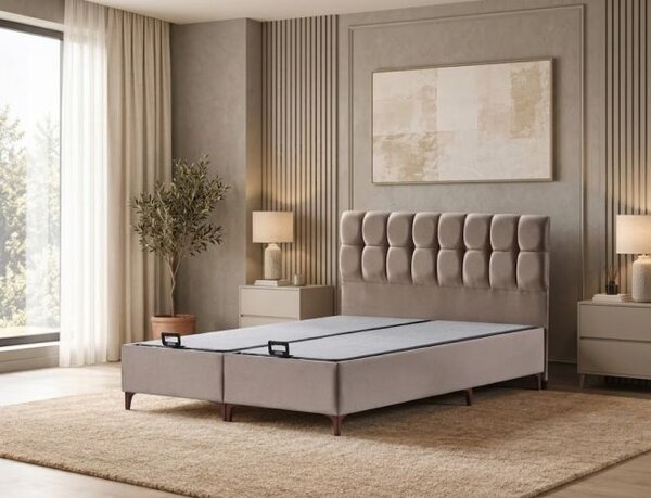 Set Pat tapițat cu saltea Atlantis inclusă și ladă 160*200 cm, Amara