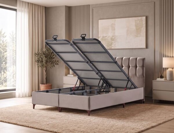 Set Pat tapițat cu saltea Atlantis inclusă și ladă 160*200 cm, Amara