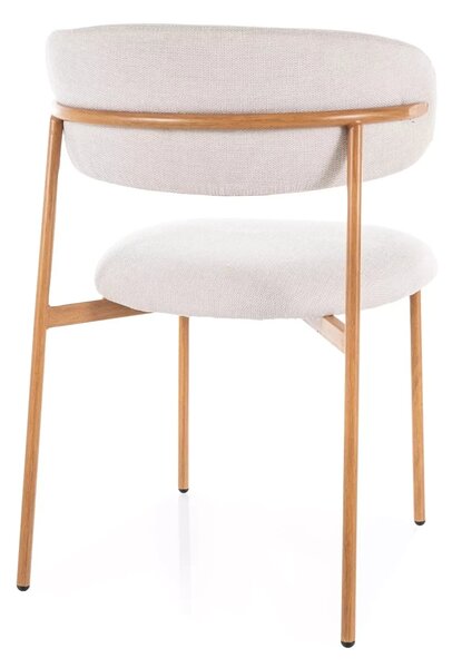Scaun ELTON D, bej deschis - Brego 22/stejar, stofa clasica/metal, 56x