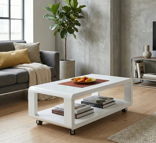 Masuta cafea FUTURA, alb, 105x58x38 cm