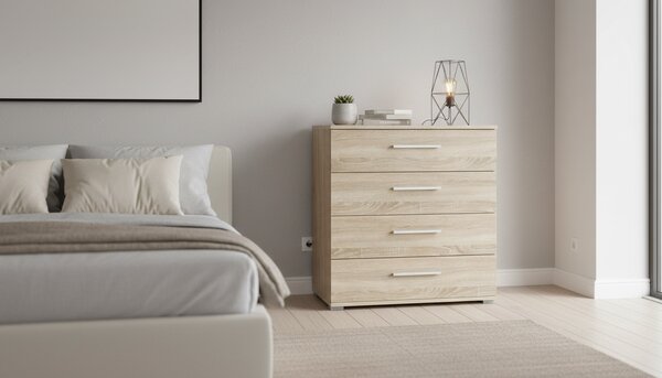 Comoda LIMA KM-3, stejar sonoma, PAL laminat, 77x40x82 cm