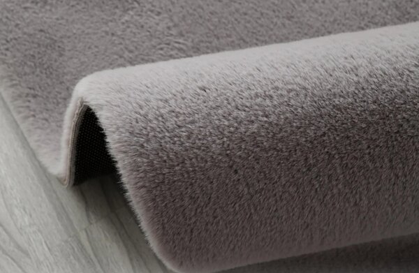 Covor Pufos, Model Blanita, Rotund Antiderapant, Soft LOP 070, Gri 80 x 80
