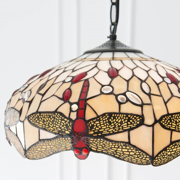 Endon 70824 - Lustru suspendat pe lanț Tiffany DRAGONFLY 3xE27/60W/230V, diametru 41 cm