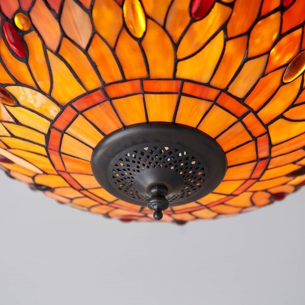 Endon 70721 - Plafonieră Tiffany DRAGONFLY, 2 x E27 (max. 60 W), 230 V, diametru 41 cm