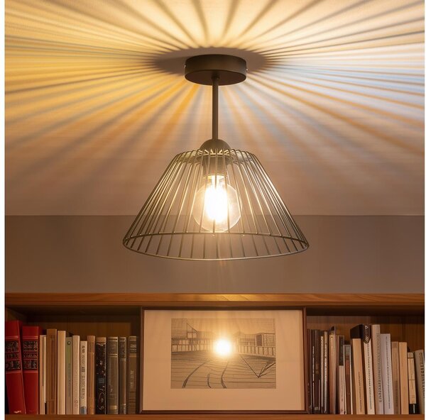 Brilagi - Plafonieră LED aplicată CERIA WIRE 1xE27/60W/230V diam. 30 cm neagră