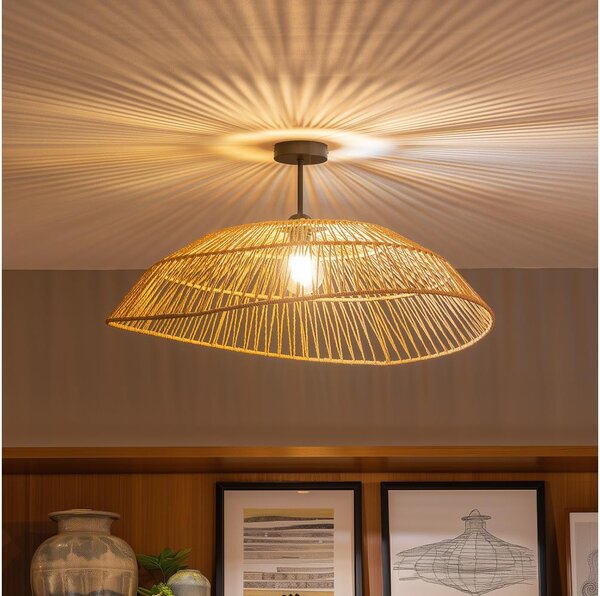 Brilagi - Lustru LED aplicat CERIA BOHO 1xE27/60W/230V, diam. 70 cm, negru/maro