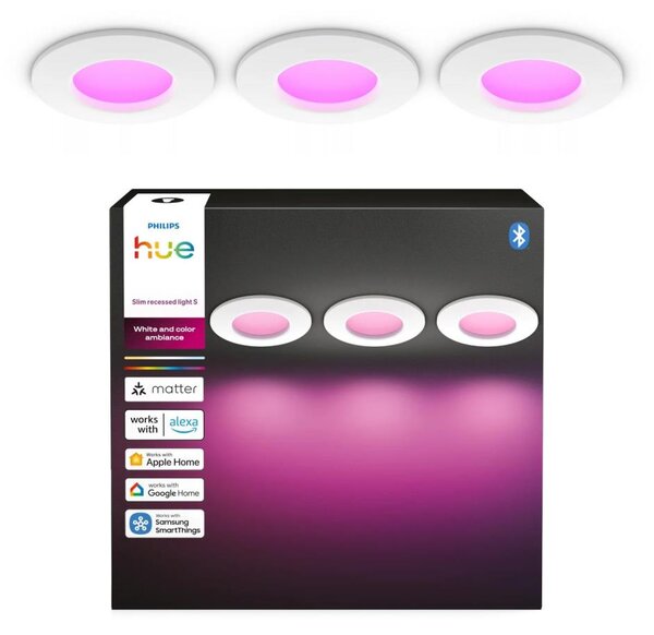 Philips - Set de 3 spoturi LED RGBW dimabile pentru baie, încastrate în tavan Hue SLIM LED/8,3W/230V IP44