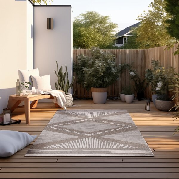 Covor de exterior maro/crem 80x150 cm Gemini – Elle Decoration