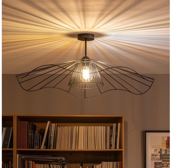 Brilagi - Lustru aplicat LED CERIA WIRE 1xE27/60W/230V, diam. 80 cm, negru