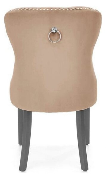 Scaun tapitat MIYA, bej - Bluvel 40, stofa catifelata/lemn, 54x60x100