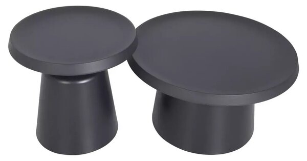Set 2 masute cafea RODOS, negru mat, metal