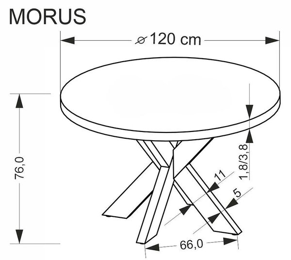Masa MORUS, stejar, 120x75 cm