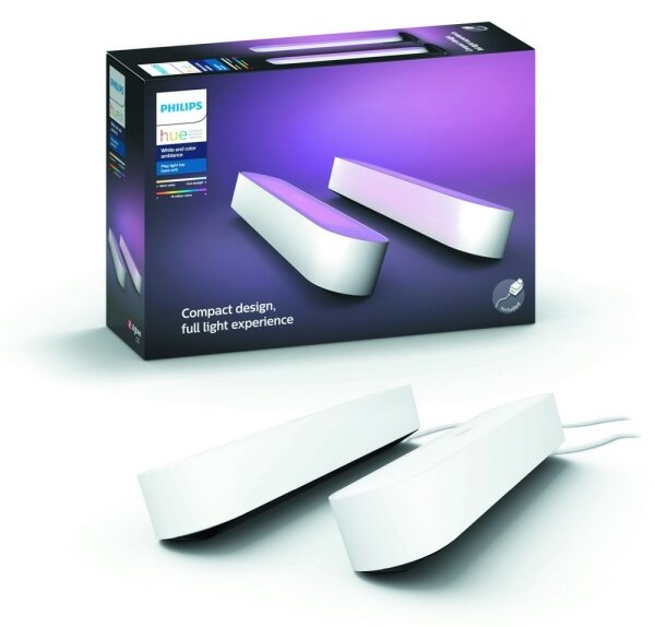 Philips - Set 2x lampă de birou LED RGB Hue AMBIANCE dimabilă LED/6W/230V albă