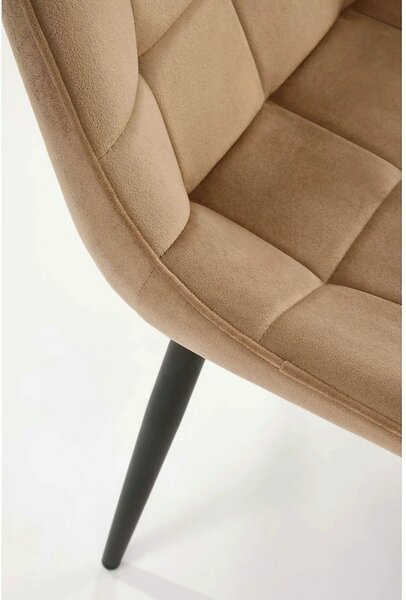 Scaun K580, bej - HLR 11, stofa catifelata/otel, 51x61x85 cm