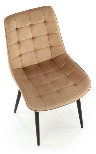 Scaun K580, bej - HLR 11, stofa catifelata/otel, 51x61x85 cm