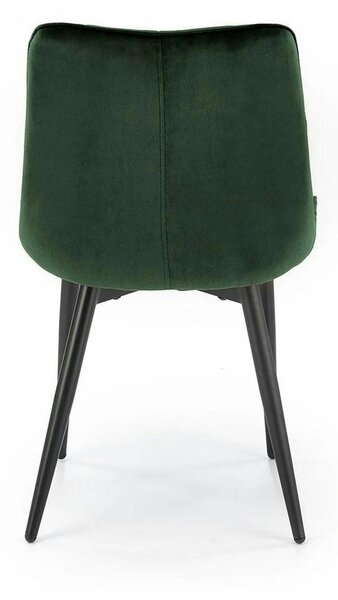 Scaun K580, verde inchis - HLR 57, stofa catifelata/otel, 51x61x85 cm