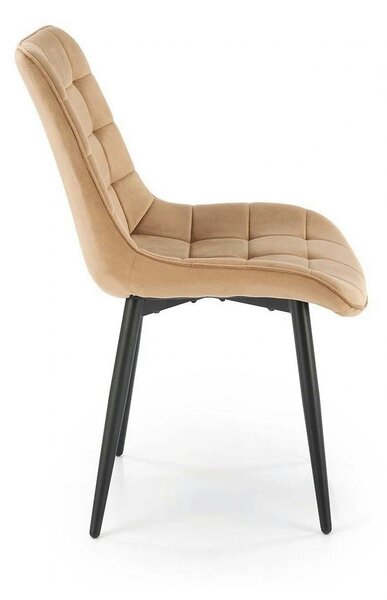 Scaun K580, bej - HLR 11, stofa catifelata/otel, 51x61x85 cm