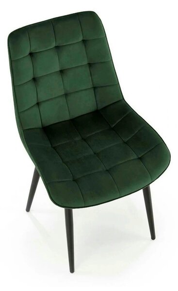 Scaun K580, verde inchis - HLR 57, stofa catifelata/otel, 51x61x85 cm