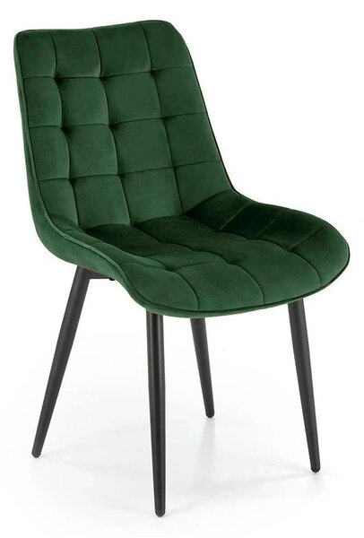 Scaun K580, verde inchis - HLR 57, stofa catifelata/otel, 51x61x85 cm