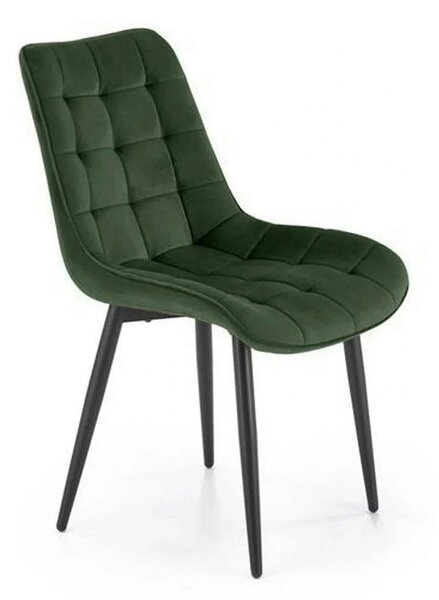Scaun K580, verde inchis - HLR 57, stofa catifelata/otel, 51x61x85 cm