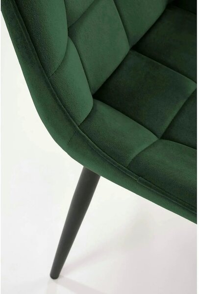 Scaun K580, verde inchis - HLR 57, stofa catifelata/otel, 51x61x85 cm