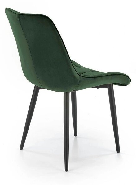 Scaun K580, verde inchis - HLR 57, stofa catifelata/otel, 51x61x85 cm