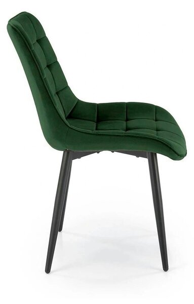 Scaun K580, verde inchis - HLR 57, stofa catifelata/otel, 51x61x85 cm
