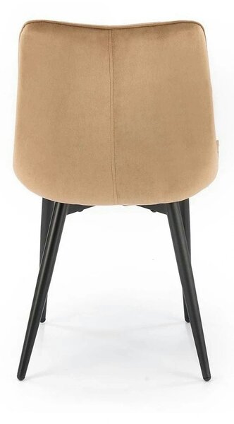 Scaun K580, bej - HLR 11, stofa catifelata/otel, 51x61x85 cm