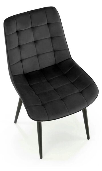 Scaun K580, negru - HLR 66, stofa catifelata/otel, 51x61x85 cm
