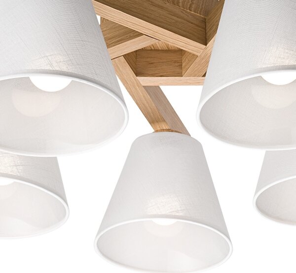 Lustr ANTONIO 5xE14/40W/230V, montaj plafon, stejar