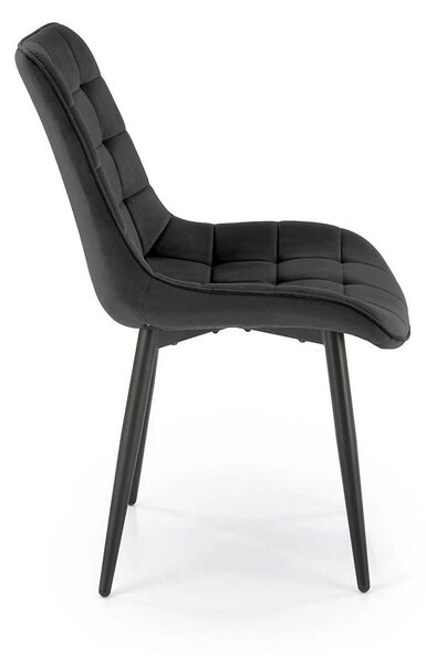 Scaun K580, negru - HLR 66, stofa catifelata/otel, 51x61x85 cm