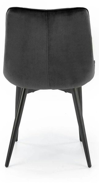 Scaun K580, negru - HLR 66, stofa catifelata/otel, 51x61x85 cm