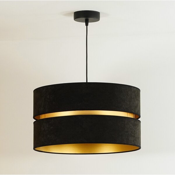 Lustră pe cablu Duolla DUO 1xE27/15W/230V d. 40 cm negru/auriu
